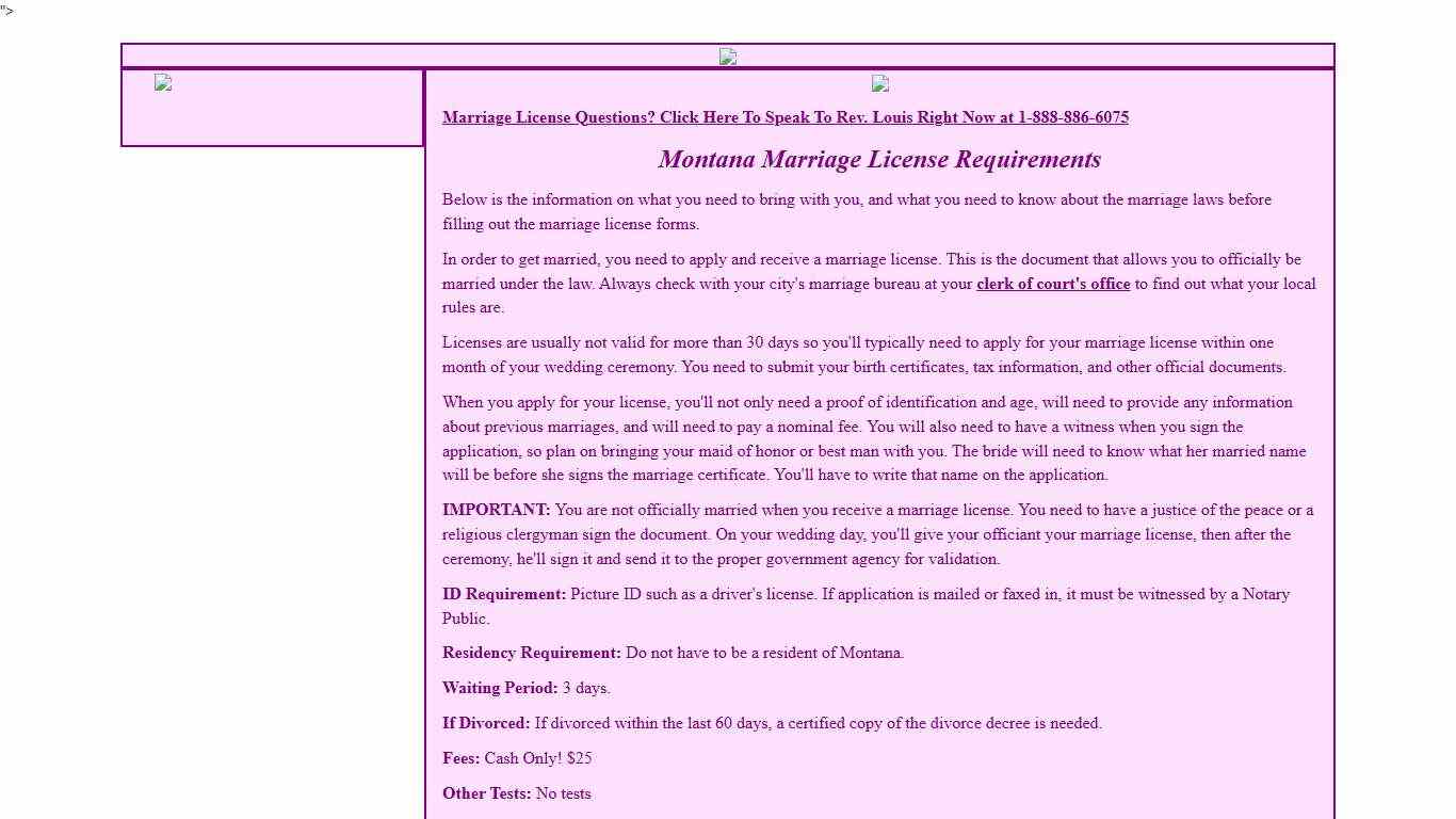 Getting A Montana Marriage License, Montana Marriage Laws