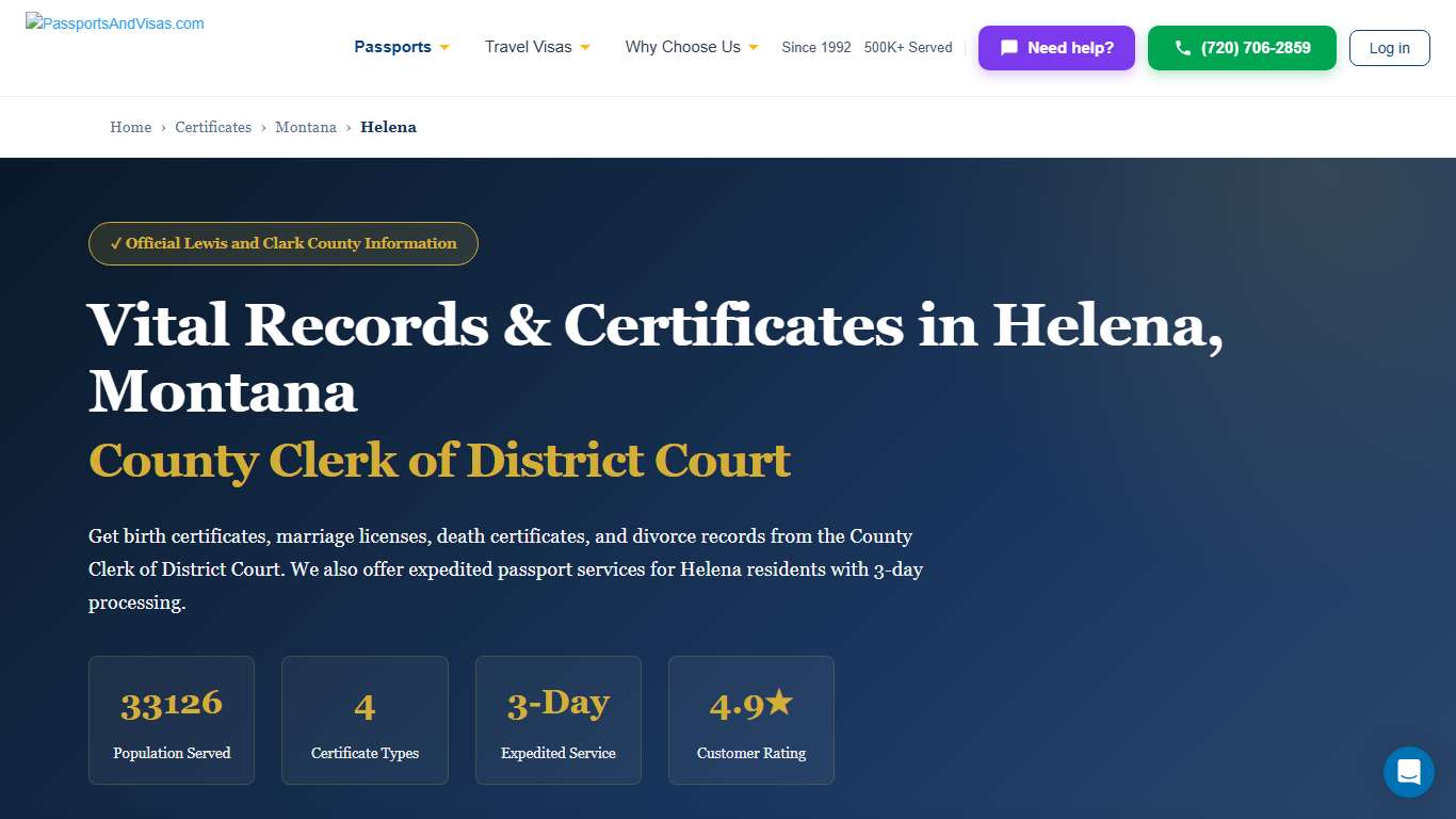 Birth, Marriage & Death Certificates in Helena, MT | Lewis and Clark County Vital Records